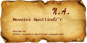 Novotni Apollinár névjegykártya